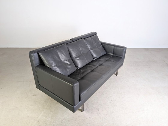 Image 1 of Original Brühl Amber Zweisitzer Sofa Couch Leder grau Design