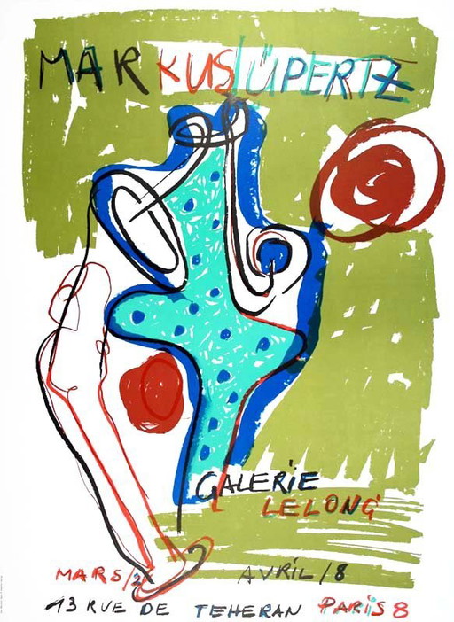 Lüpertz, Markus - Composition - Exposition à la galerie Lelong - Lithographie offset couleur