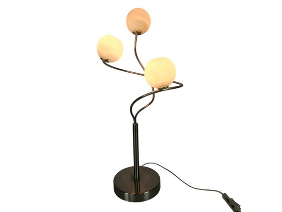 Image 1 of Table lamp - Stainless steel - Opaline - Space Age - 90s