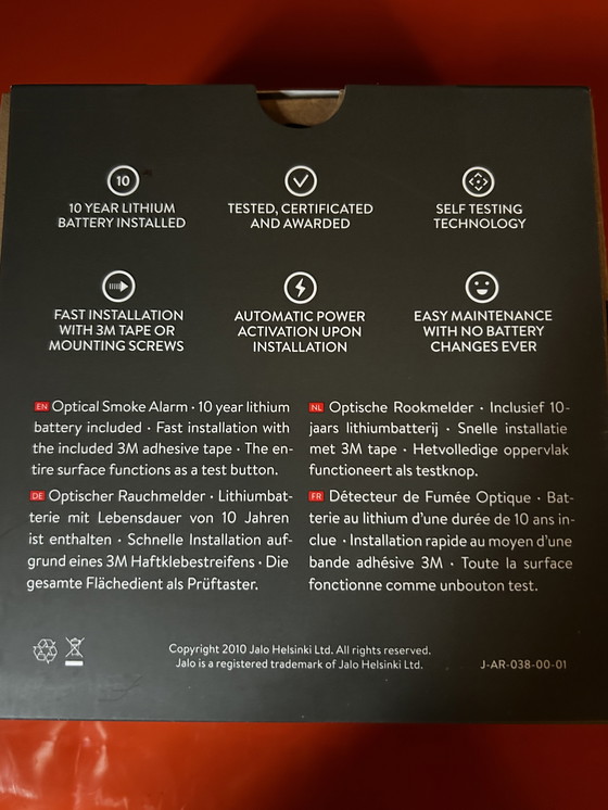 Image 1 of 4x Jalo Helsinki Kupu 10 Rilevatore di fumo – Design – Batteria da 10 anni – Grigio scuro