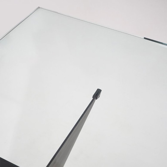 Image 1 of Glass and black metal table, 1970s