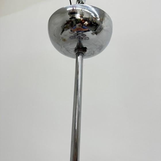Image 1 of XL Italian purple and white murano glass swirl chandelier , 1970s