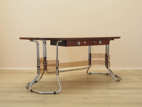 Image 1 of Mahogany desk, Italian design, 1980s, made in Italy