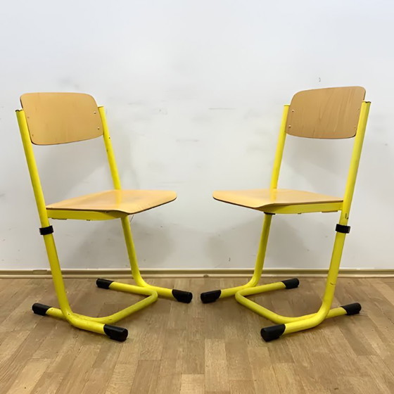 Image 1 of Retro Chairs, Metal & Veneer, 1980s (Set of 2)