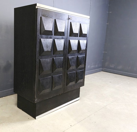 Image 1 of Mobile bar brutalista nero d'epoca, 1970