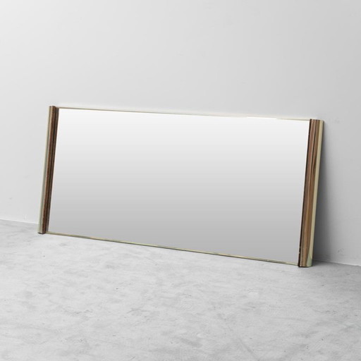 GRAN ESPEJO VINTAGE CON MARCO DE LATÓN Y ANTE DE LOS AÑOS 70 – DISEÑO MODERNO