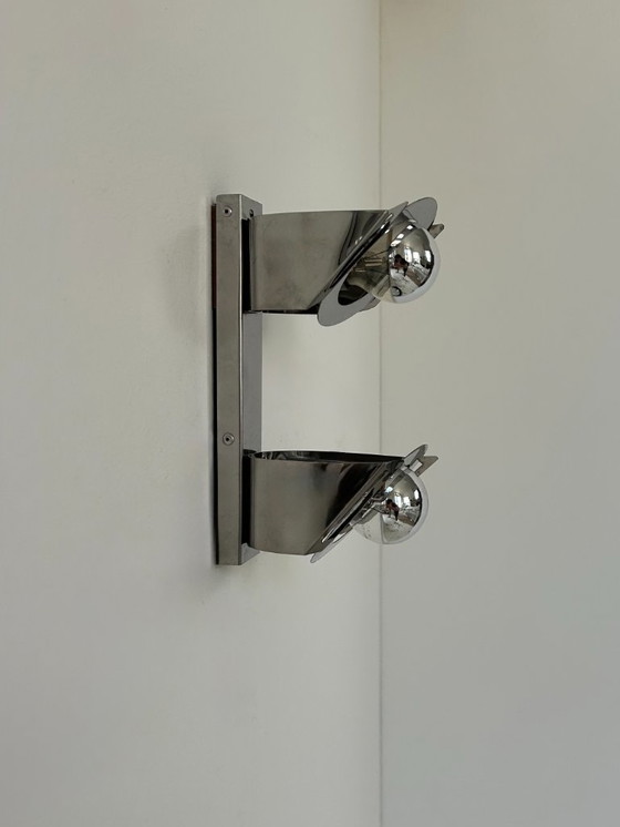 Image 1 of Coppia di applique vintage, metallo cromato, Francia, 1970