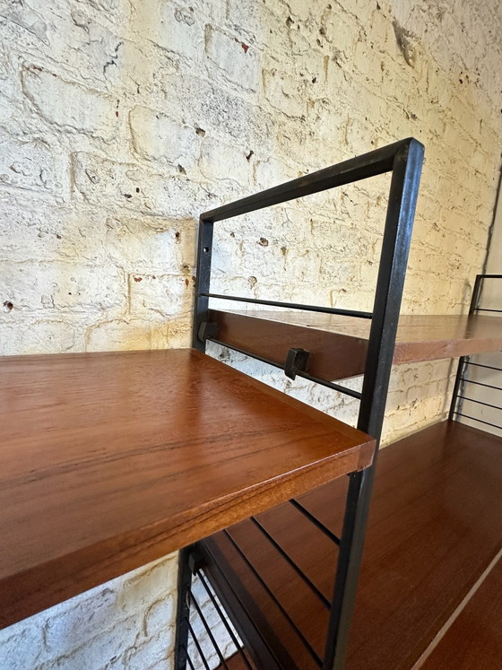 Sistema a parete vintage Combineurop 1960, Meurop, Armadi a muro, Metallo, Legno, Nero (foto 9 di 10)