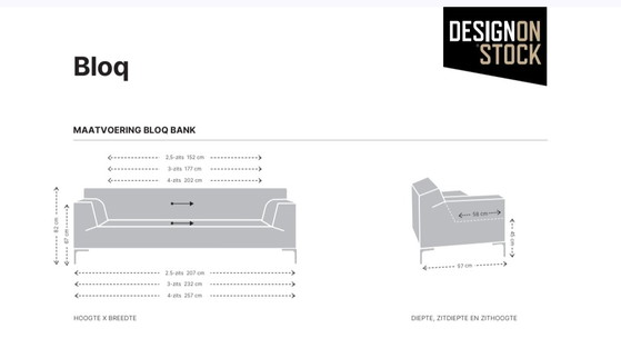 Image 1 of 3-zits Design on stock BLOQ bank in Tonica 192 antraciet