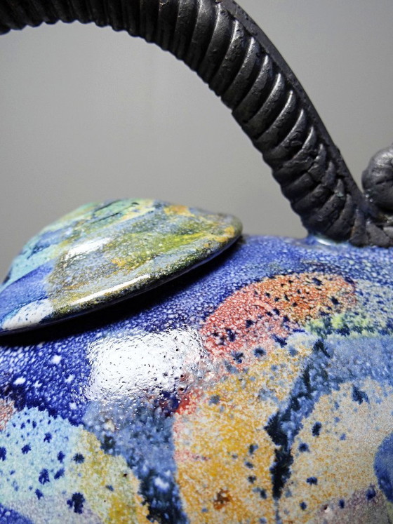 Image 1 of Terracotta teapot, US studio, 1950s-1970s, David Constantine White style