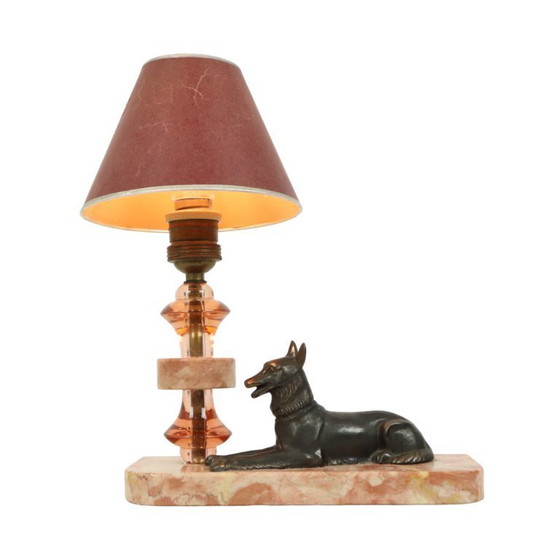 Image 1 of French Art Deco Dog Table Lamp