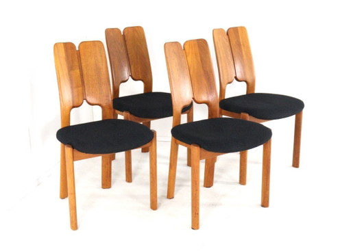 Set di 4 sedie da pranzo danesi, sedie vintage