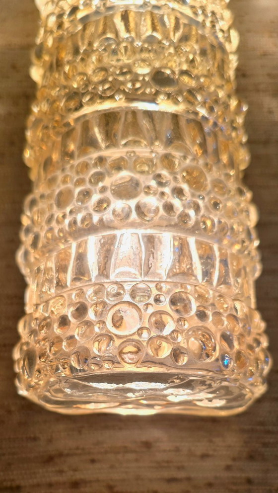 Image 1 of Par de apliques de pared de cristal con burbujas, Limburgo, Alemania, 1960/70