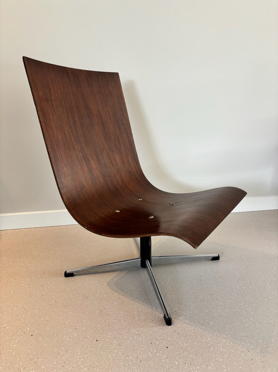 Vintage Lennart Bender swivel chair with suede upholstery, Armchairs, Wood, Leather, Brown (photo 13 of 13)