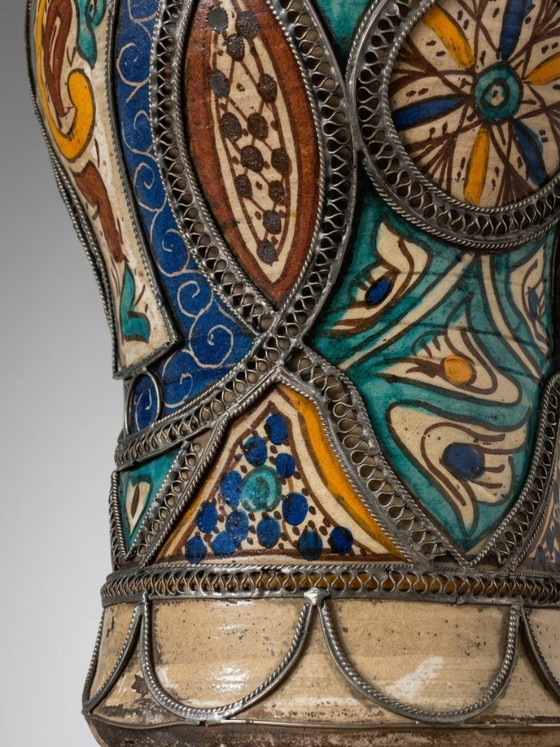 Große marokkanische Potiche aus Keramik und Metall – 38 cm – Dekorative Objekte, Ceramic (photo 9 of 15)