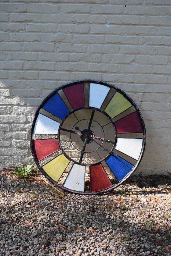 Image 1 of Grande horloge en métal mondrian