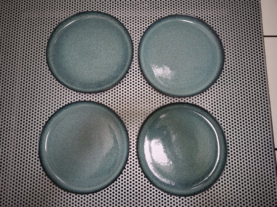 Image 1 of Service de table 12 pièces en faïence bleue