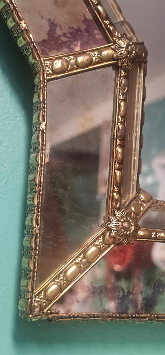 Image 1 of Exclusive Vintage Mosaic Mirror | Faceted | 1970s | 75 cm | Perfect Condition