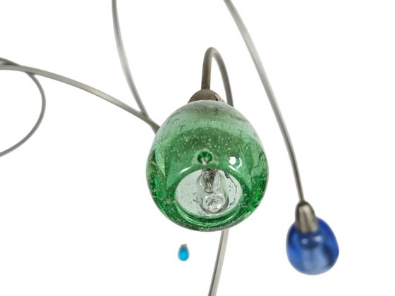 Image 1 of Harco Loor - Strawberry - murano -  6 lichts - dimmer - 1990's