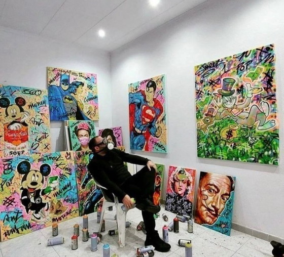 Image 1 of Alberto RICARDO - Auto en la playa - Lienzo de artista