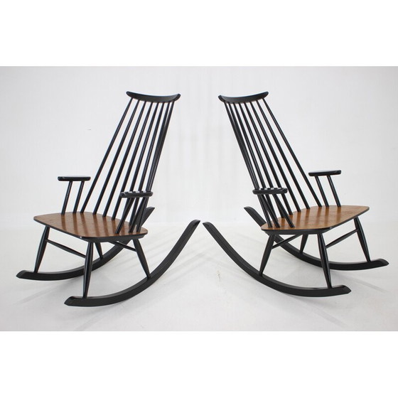 Image 1 of Pair of vintage Varjosen Puunjalostus beechwood rocking chairs, Finland 1960s