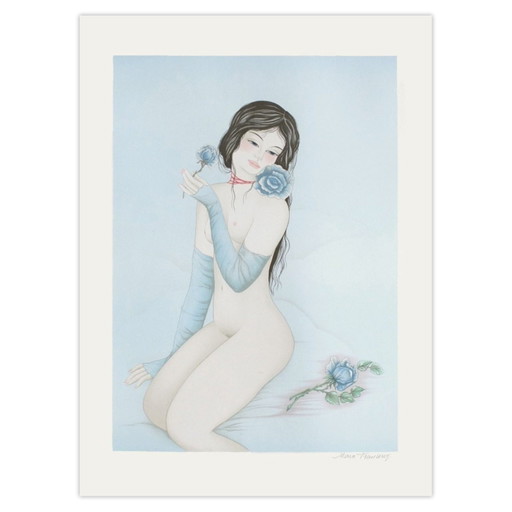 Mara Tran-Long Signed Lithograph Virginie 1987 – lithos zeefdrukken, Paper
