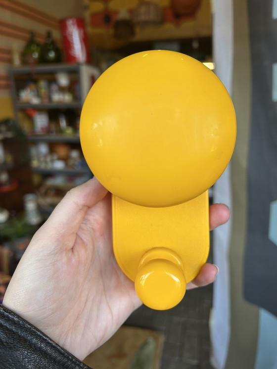 Image 1 of 3 vintage Italian design yellow coat hooks