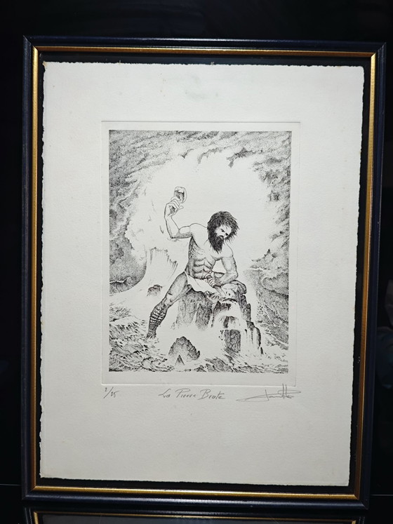 Mythe van Oannes, lithografie De ruwe steen, Litho's & Zeefdrukken, Glas, Papier, Wit (foto 2 van 15)