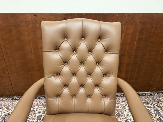Sedia da Ufficio Chesterfield Inglese Marrone – Sedie da ufficio, Leather, Wood (photo 5 of 7)