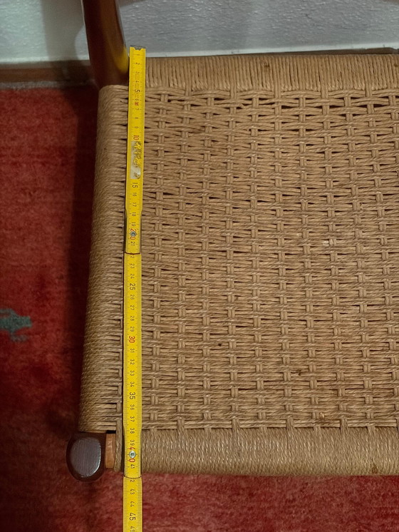 Image 1 of 5x Sillas de teca con mimbre Møller No. 77