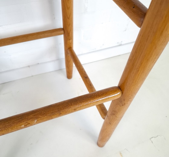 2x Vintage Barstools Minimalist Mid Century Modern 70s – Wicker, Wood (photo 9 of 10)