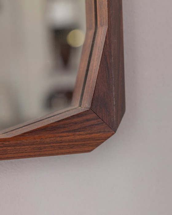 Image 1 of VINTAGE 1960s WALNUT WALL MIRROR DESIGNED BY DINO CAVALLI