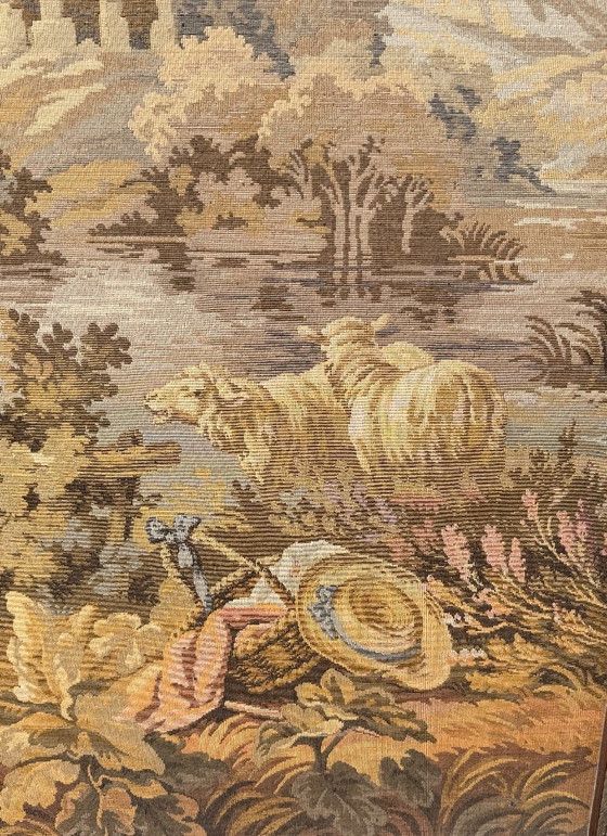 Vintage Aubusson Style Tapestry by Bobyrug 170x140.5 Cm, Wall decoration, Wood, Wool, Multi Color (photo 5 of 17)
