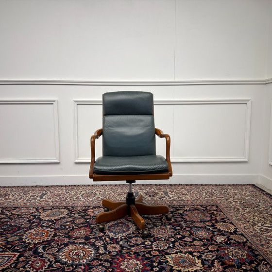 Chaise de bureau classique anglaise Heldense Exclusive – Chaises de bureau, Leather, Wood (photo 2 of 8)