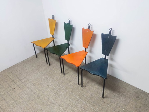 4x Chaises de salle à manger par Jos Laugs