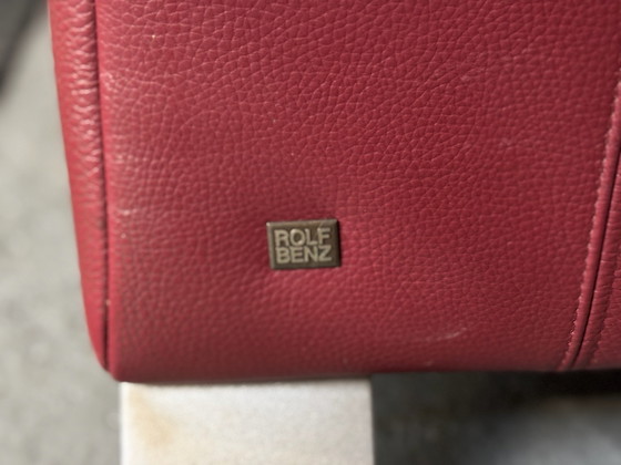 Rolf Benz 332 Set Sofas Leather Bordeaux Red 200x90 CLEANED, Seating area (photo 11 of 11)