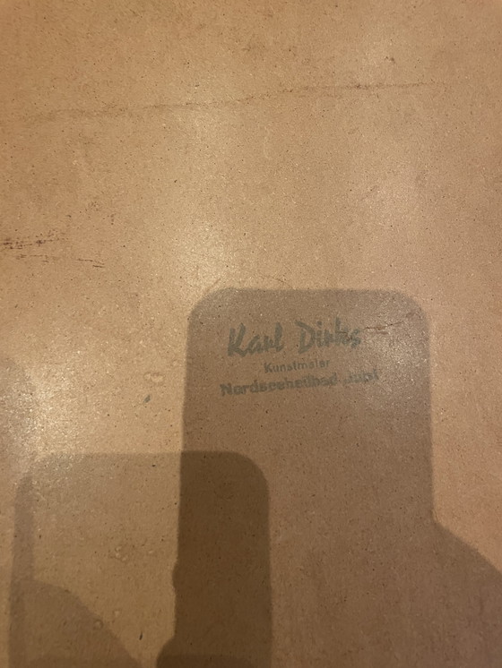 Image 1 of Pintura al óleo de Karl Dirks Barcos al anochecer