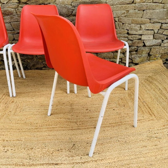 Image 1 of Set of 4 red europa chairs