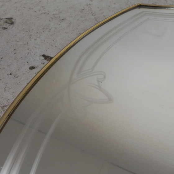 Image 1 of Vintage Spiegel Met Gouden Rand, Jaren 60