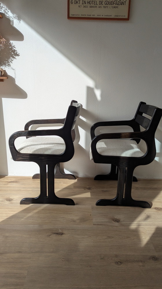 Image 1 of Set van 4 Farstrup Møbler Space Age Deense eetkamerstoelen uit de jaren 60