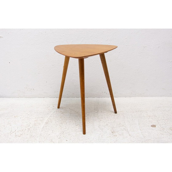 Image 1 of Vintage tripod stool in beechwood, Czechoslovakia 1960s