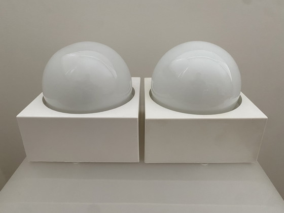 Image 1 of 2 lampade da soffitto/parete vintage in bachelite - anni '50 - stile industriale/era spaziale