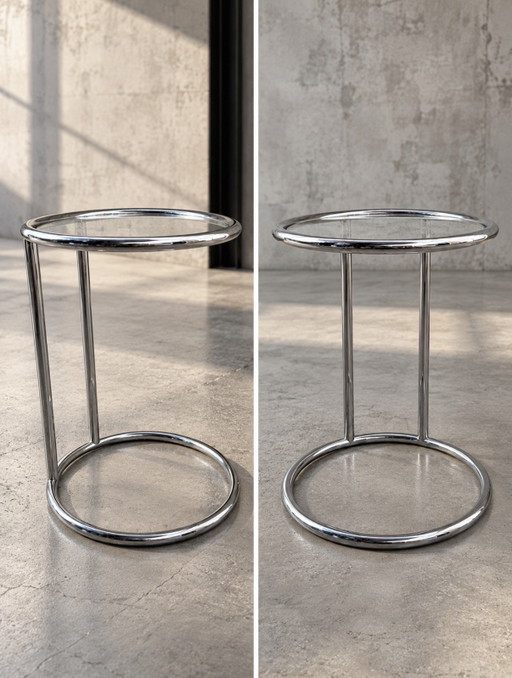Vintage Chrom Beistelltisch mit Glasplatte – 70er/80er Jahre