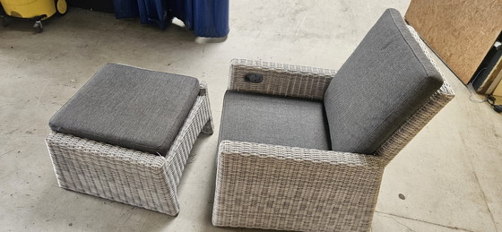 Poltrona lounge Intratuin e poggiapiedi – Sedie da giardino, Poliestere, Plastica (photo 3 of 6)