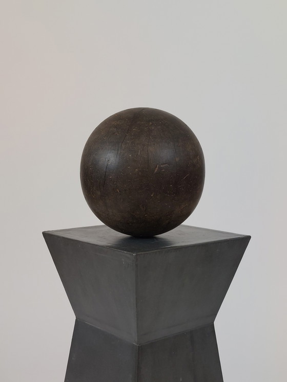 Image 1 of Antique decorative patinated hardwood ball