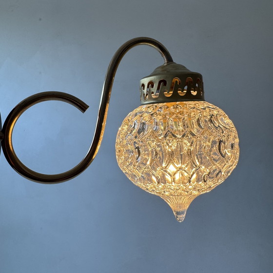 Image 1 of Lot 3 Antique Glass Wall Lights 1970 Vintage