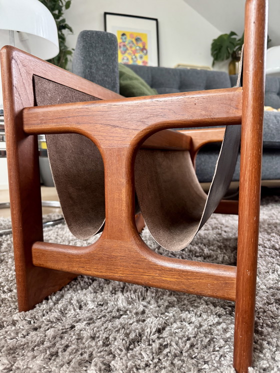 Image 1 of Aksel Kjersgaard portariviste portagiornali vintage della metà del secolo moderno design danese in teak doppio contenitore