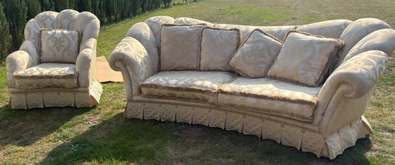 Luxury Zanaboni Pantheon Sofa Hendcraft Made In Italy – 3-5 seaters, Textile, Brass (photo 2 of 21)