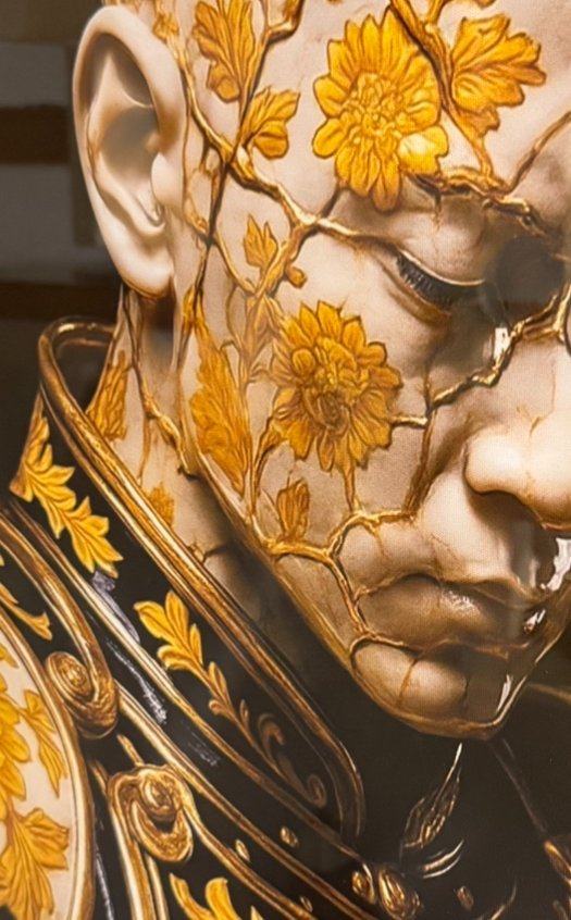 Image 1 of Mural Kintsugi Samurai Gold Warrior de Rotan Hunt