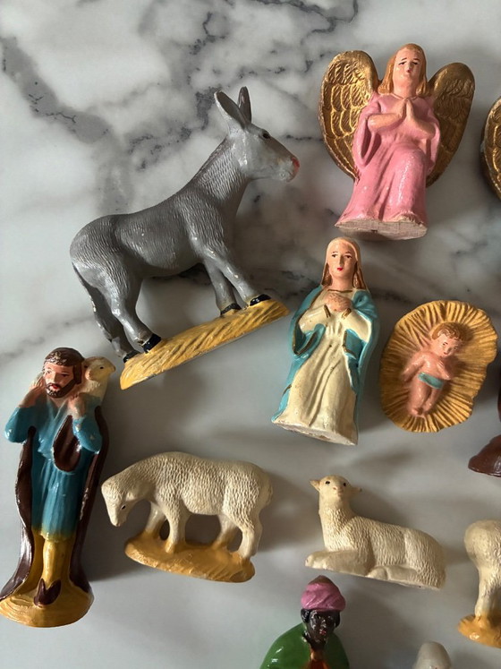 Vintage Christmas Nativity Santons Figurines 1940-1960, 14 pieces, Le Cellosite, Decorative Objects, Other (photo 4 of 9)